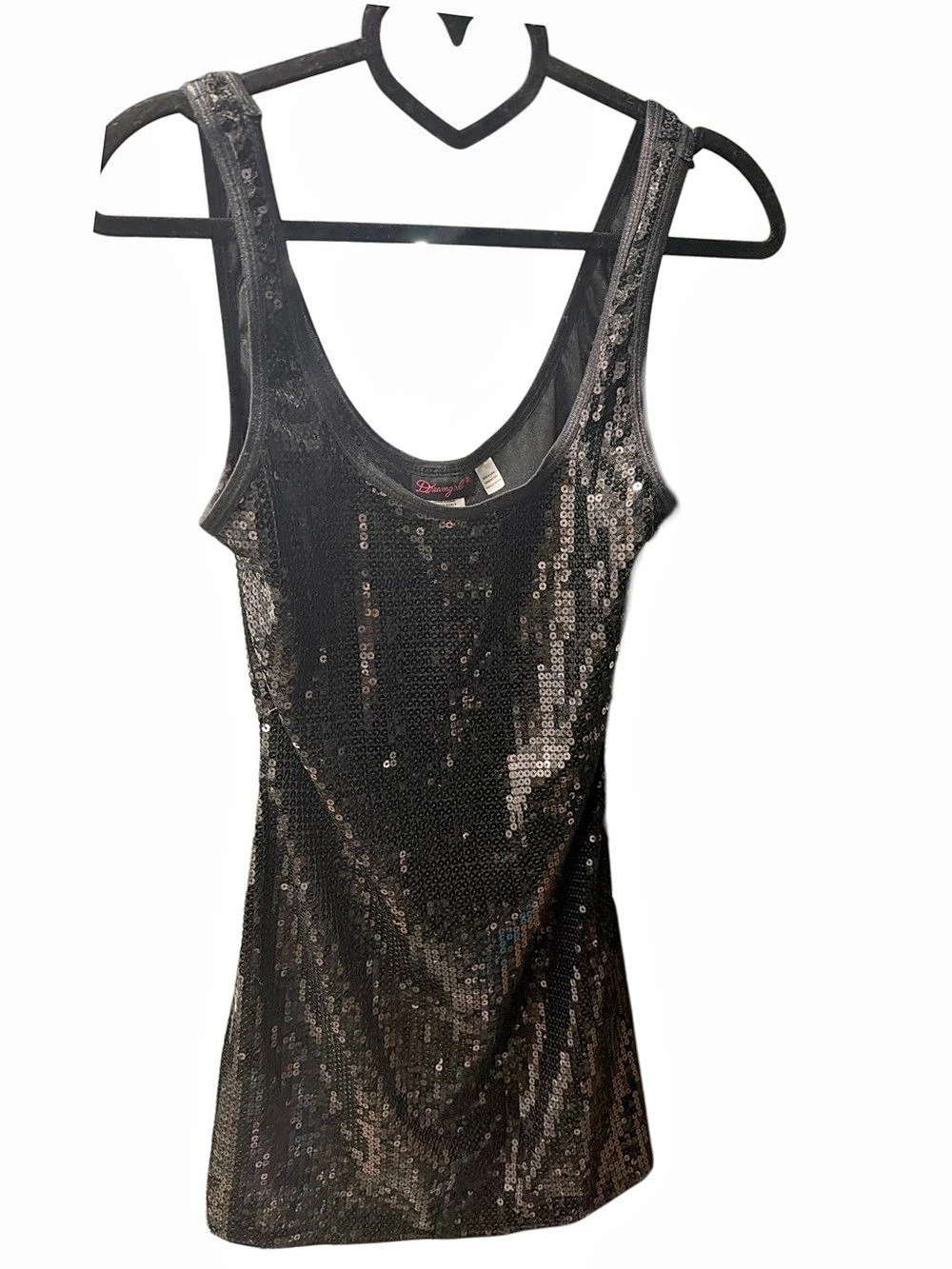 Dreamgirl Sequin Tank Top in Black Like New